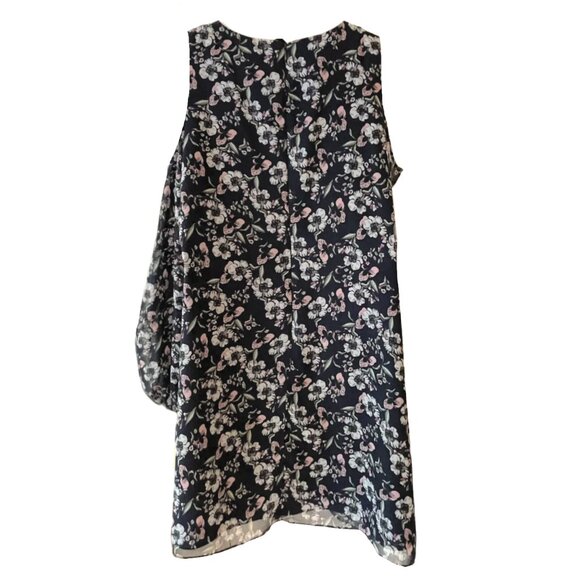 NEW Vince Camuto Women Navy Multi Floral Cold Shoulder Long Sleeve Dress - Picture 4 of 5